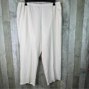 Go Silk Woman Size 2X 100% Silk Cropped Pull On Lined Ivory/Cream Pants (Flaw)